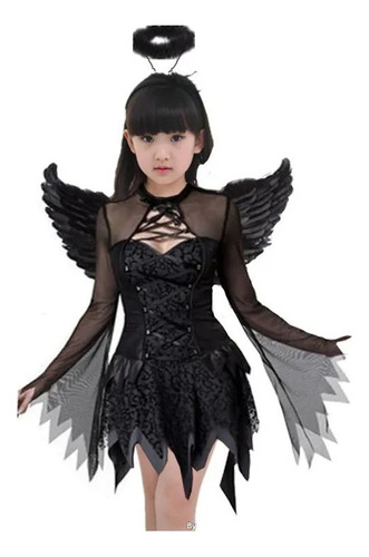 Gift Kids Halloween Angel Costume With Headdress