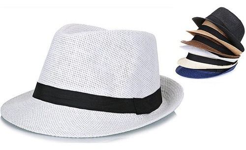 5 Chapéus Panamá Aba Curta Masc. Feminino Preto Branco Palha