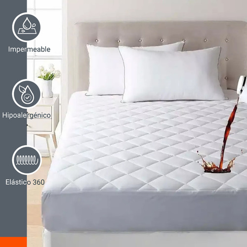 Cubre Colchón Individual Protector De Cama 100% Impermeable