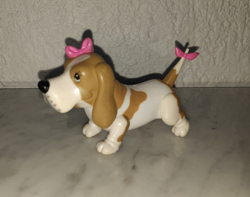 Perrito Basset Hound Con Moño Figura (Usado)