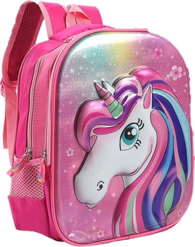 Mochila Unicornio Fondo Arco Iris Metalizado Cuotas