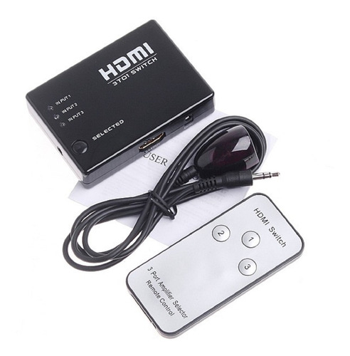 Switch Hdmi 3x1 Control Remoto 3 A 1 Ps4 Smart Tv Proyector