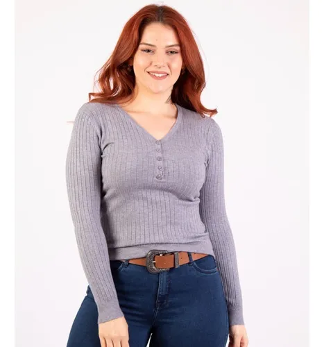Sweater escote en v mujer sale