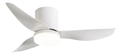 Ventilador De Teto Com Luz Led Silencioso Controle Remoto 86 Cm 50hz/60hz Branco Abs 3