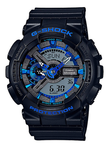 Relógio Casio Masculino G-shock Ga-110cb-1adr Cor Da Correia Preto Cor Do Bisel Preto Cor Do Fundo Azul