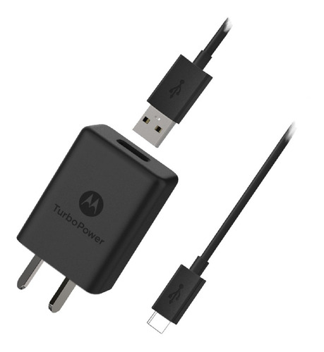 Cargador Motorola Rápido Turbo Power + Cable Usb Tipo C