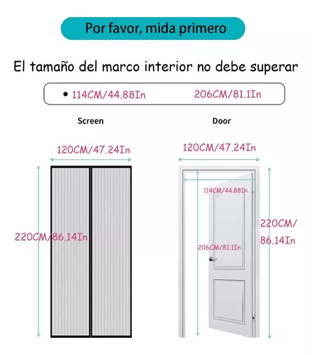 Cortina Mosquitera Puerta De Pantalla Magnética 120x210cm