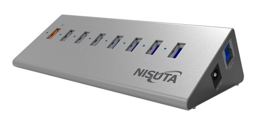 Hub Usb 3.0 Nisuta De 7 Puertos + 1 Qc 3.0 De Carga Rápida