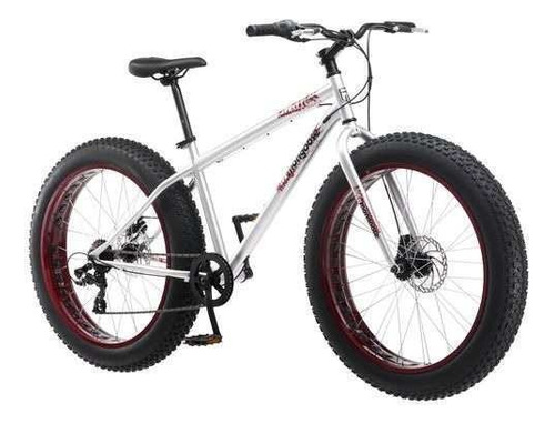 Bicicleta fat bike Mongoose Malus R26 26" 7v freno disco mecánico color plata