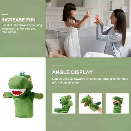 Puppet Puppets Hand Dinosaur Gluve Tecido, PelĂșcia Infantil