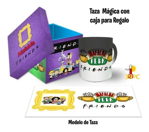 Taza Magica Con Caja Para Regalo, Mafalda Friends