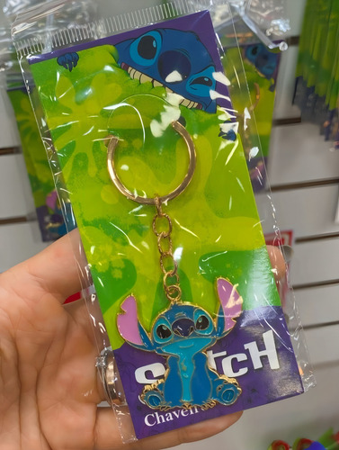 Chaveiro Stitch Metálico Com Gancho P Bolsa Mochila Presente