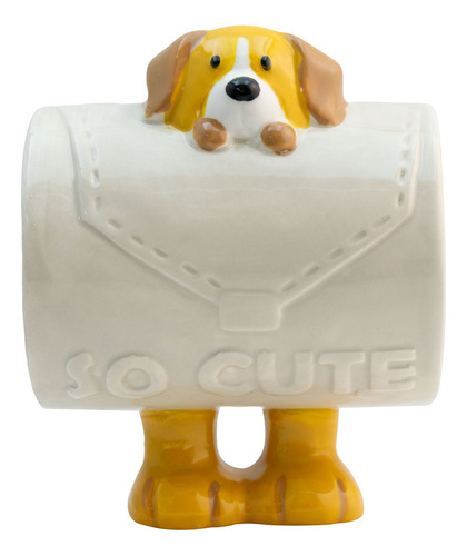 Taza De Cerámica Animales 3d Cute Con Asa De Patitas 480 Ml Color Beige Perro