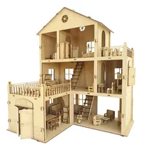 Comprar Casita De Muñecas Chiquitas Con 56 Muebles En Fibro Facil