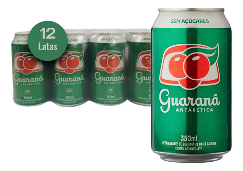 Refrigerante Guaraná Antarctica Zero Lata 350ml (12 Latas)