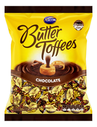 Bala de Caramelo Chocolate Butter Toffees Pacote 600g