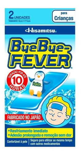 Adesivo Alívio Da Febre Bye Bye Fever Crianças 2 Unidades