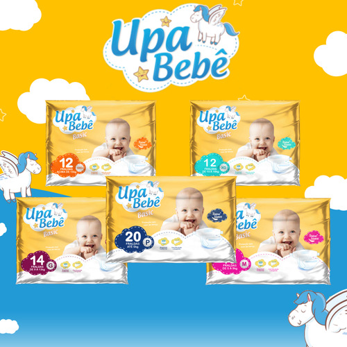 Fralda Infantil Upa Bebe Basic M Com 16 Unidades