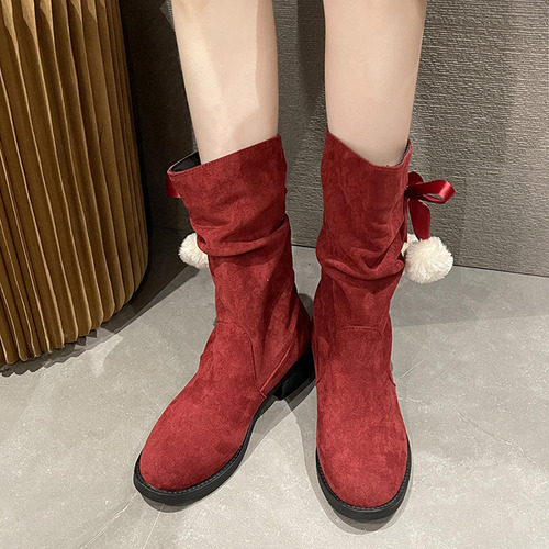 E Botas De Invierno Para Mujer, Zapatos De Tacón Bajo, Cómod