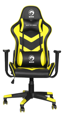 Silla Gaming Marvo Ch-106 Giro 360° Latentación Color Negro/amarillo
