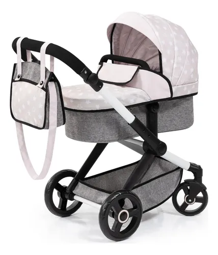 Cochecito De Muñecas Bayer Chic Leni 2 En 1 – Gris Menta Con Bolsa Transporte