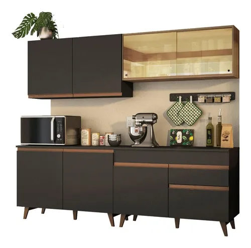 Cocina Integral Reims 2.40m Negro/marrón 01