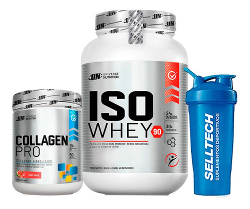 Un Iso Whey 90 1.2kg Chocolate+collagen Pro Fruit 500gr