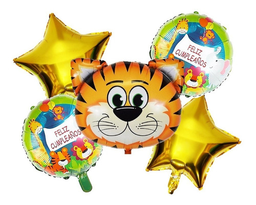 Set Globos Metálico Animalitos Cotillón Activarte