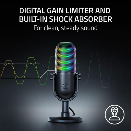 Microfone USB Razer Seiren V3 Chroma Rgb: Microfone Conde