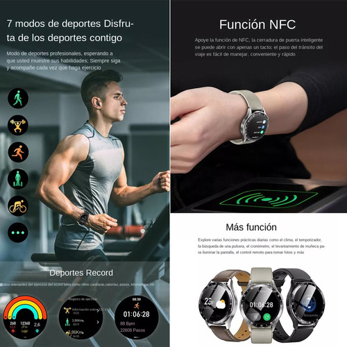 . Reloj Inteligente 2 En 1 Con Auriculares Bluetooth Nfc