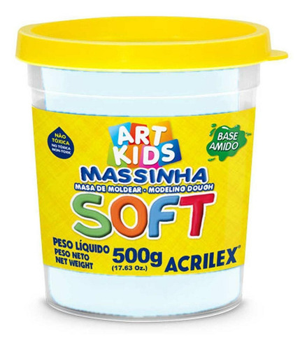 Massa Para Modelar Soft 500g. Branco Neve Base De Amido