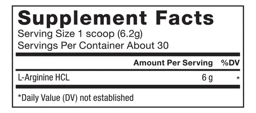 L-arginina Hcl En Polvo 6000 Mg Para Mejorar Circulación Y F Sabor