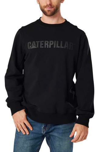 Buzo Caterpillar Logo Cre Pitch Black-black Para Hombre