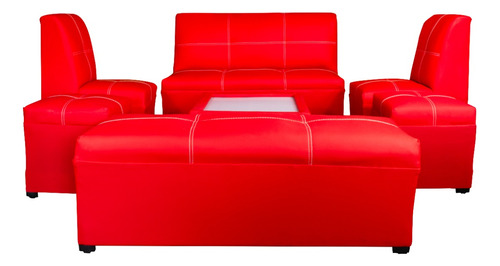 Sala Lounge Minimalista Moderna Puff Sillones 