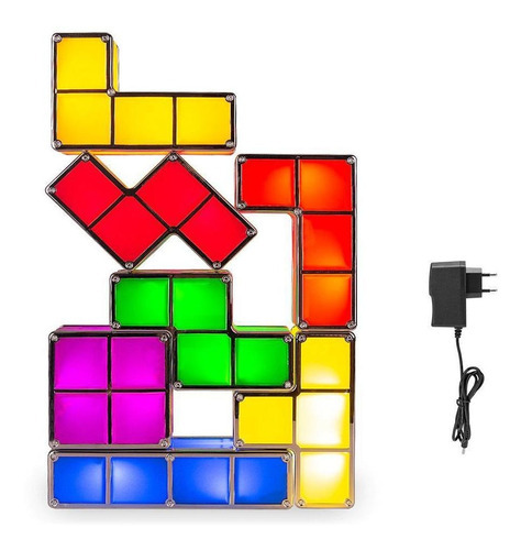Luminária Abajur Jogo Tetris Montável Led Casa
