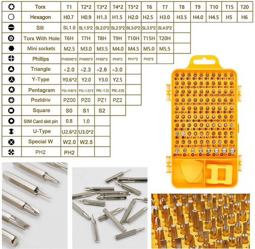 Imagen 2 de 5 de Kit Destornillador Celular Tablet Pc Herram Reparacion S.