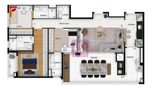 Imagem 4 de 15 de Apartamento Com 3 Dormitórios À Venda, 113 M² Por R$ 1.021.000 - Tatuapé - São Paulo/sp - Ap1970