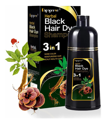 Shampoo Instantâneo Para Cabelo Preto Dapoprren, Shampoo De