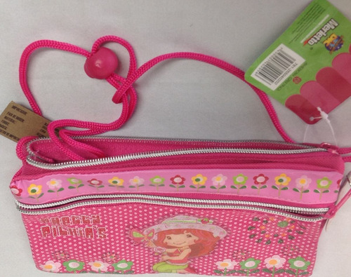 Bolso Para Niña De Tres Bolsillos Con Cierre De Fresita .