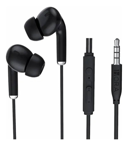 Audifonos 1hora Aut123 Alámbrico 3.5 Mm Negro