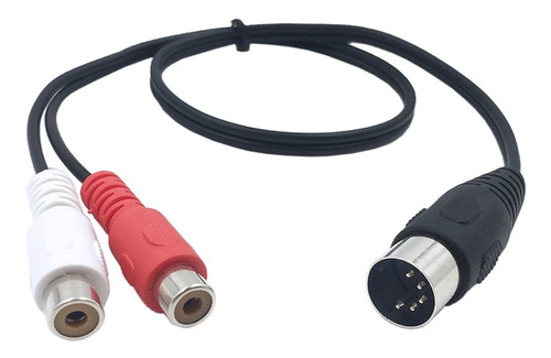 Cable De Audio Din De 5 Pines Macho A 2 Rca Hembra, 0.5 M