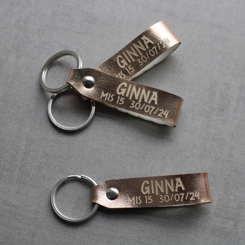 140 Llaveros Eco Cuero Personalizado - Grabado Souvenir