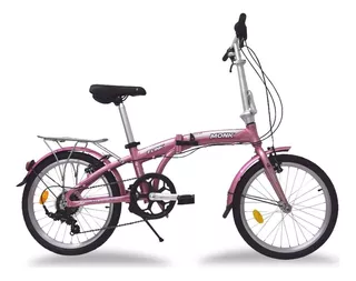 Bicicleta Plegable Aluminio Rodada-20 7v Flink Monk Color Rosa