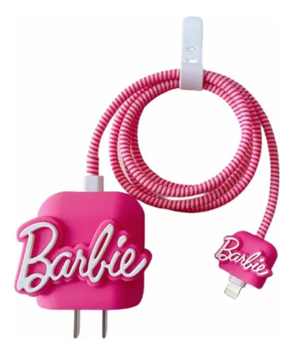 Protector Funda Cargador Cubo Y Cable Para iPhone Barbie