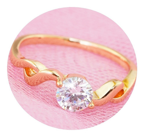 Imagen 1 de 9 de Anillos Compromiso Oro 18k Diamante Regalo Princesa Zirconia