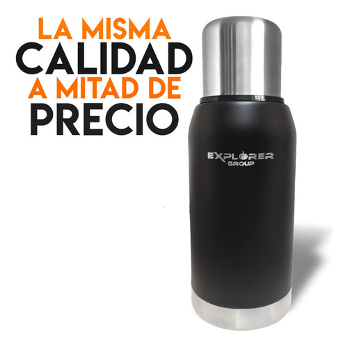 Imagen 4 de 8 de Combo Termo Acero Inoxidable Explorer 1 Lt + 750 Ml Cebador