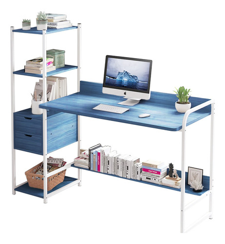 Mesa Silla Para Niños Escritorio Escolar Altura Ajustable Color Azul Claro