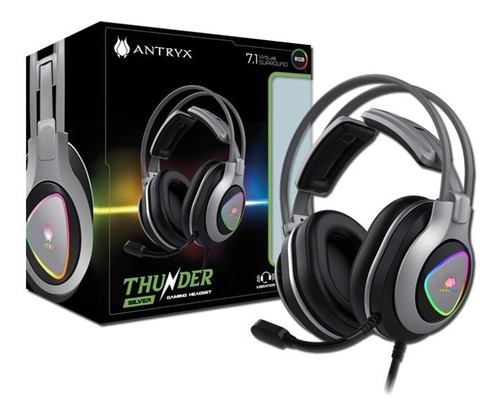 Audífonos Antryx Thunder Silver Rgb Audio 7.1 C/micrófono