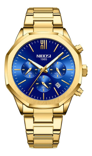 Nibosi Relojes Para Hombre De Acero Inoxidable, Cuarzo, Cron