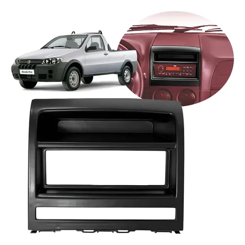 Moldura Acabamento Painel Original Som Fiat Strada 2006-2012 Preta ...